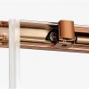 NEW TRENDY Drzwi wnękowe PRIME COPPER BRUSHED 1D L 100x200 szkło czyste 6mm Active Shield 2.0 D-0812A